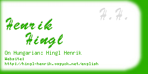henrik hingl business card